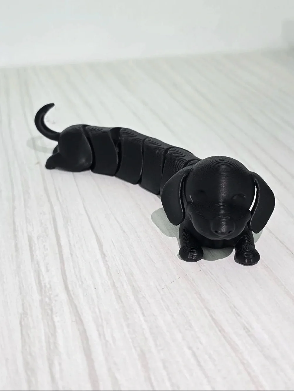 Black Dachshund Dog Figurine - Flexible Segment Pet Toy